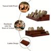 Trapezoid Multi Layer Wooden Coin Display Shelf for Coin Collections with Sturdy Base Easy Assembly and Classical Home Decors