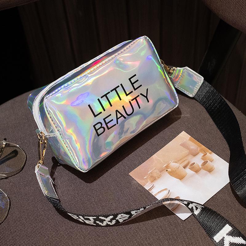 Mobile Phone Change Small Bag Women's Autumn New Korean Version Fashion Laser Shoulder Messenger Bag Printed with Letters