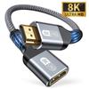 Adapter Cable SUNROZ 8K HDMI - HDMI M/F V2.1 (8K 60Hz/4K 240Hz) Aluminum Gold-plated Shell Nylon, 0.5 M (A48453)