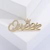 Niche Design Micro-inlaid Zircon Queen Letter Brooch Exquisite Women's Clothing Corsage Jewelry Pin