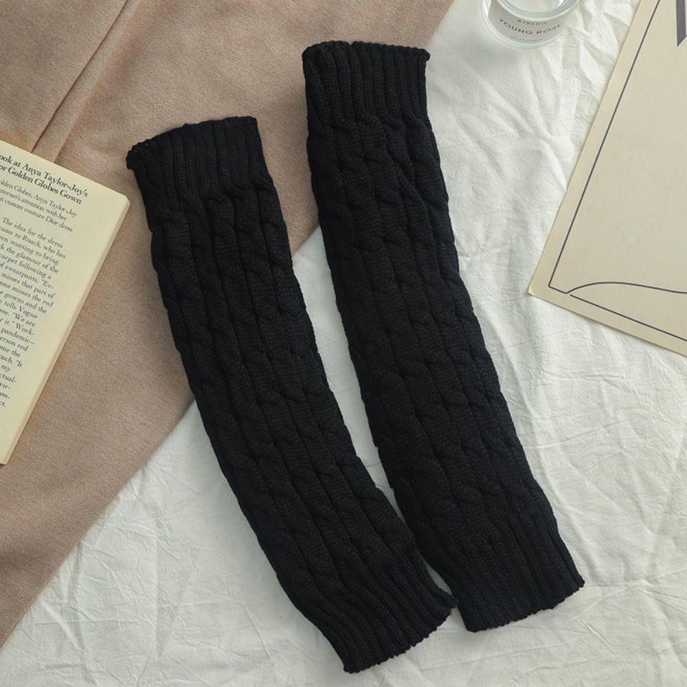 Double-Layered Women Leg Warmers Twist Pattern Ankle Warmer Knitting Leg Warmers  Autumn Winter