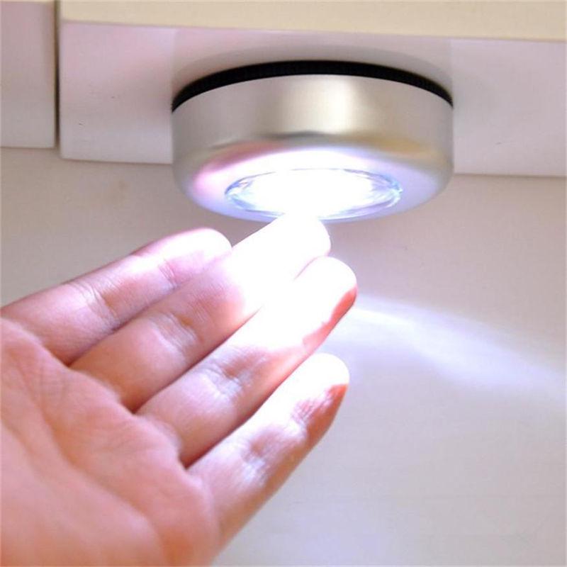 Светодиодный сенсорный светильник с питанием от батареи, нажмите кнопку Home Stick On Lamp, ночные огни