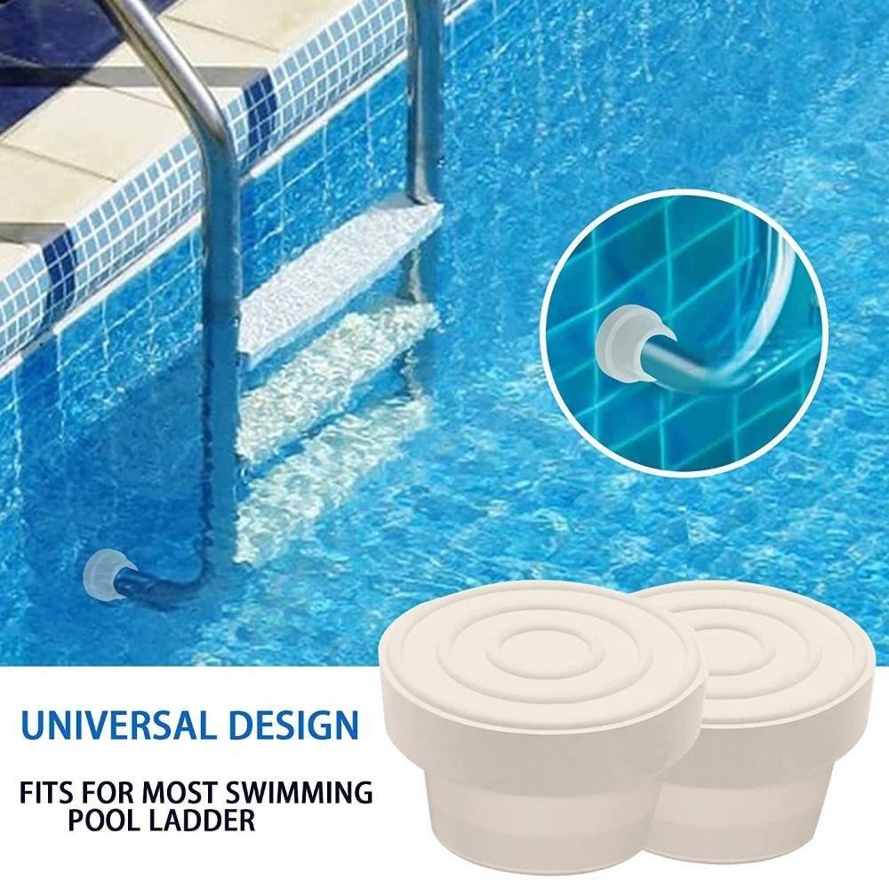 White Pool Ladder Bumpers Rubber Ladder Foot Covers New Rubber Bumpers