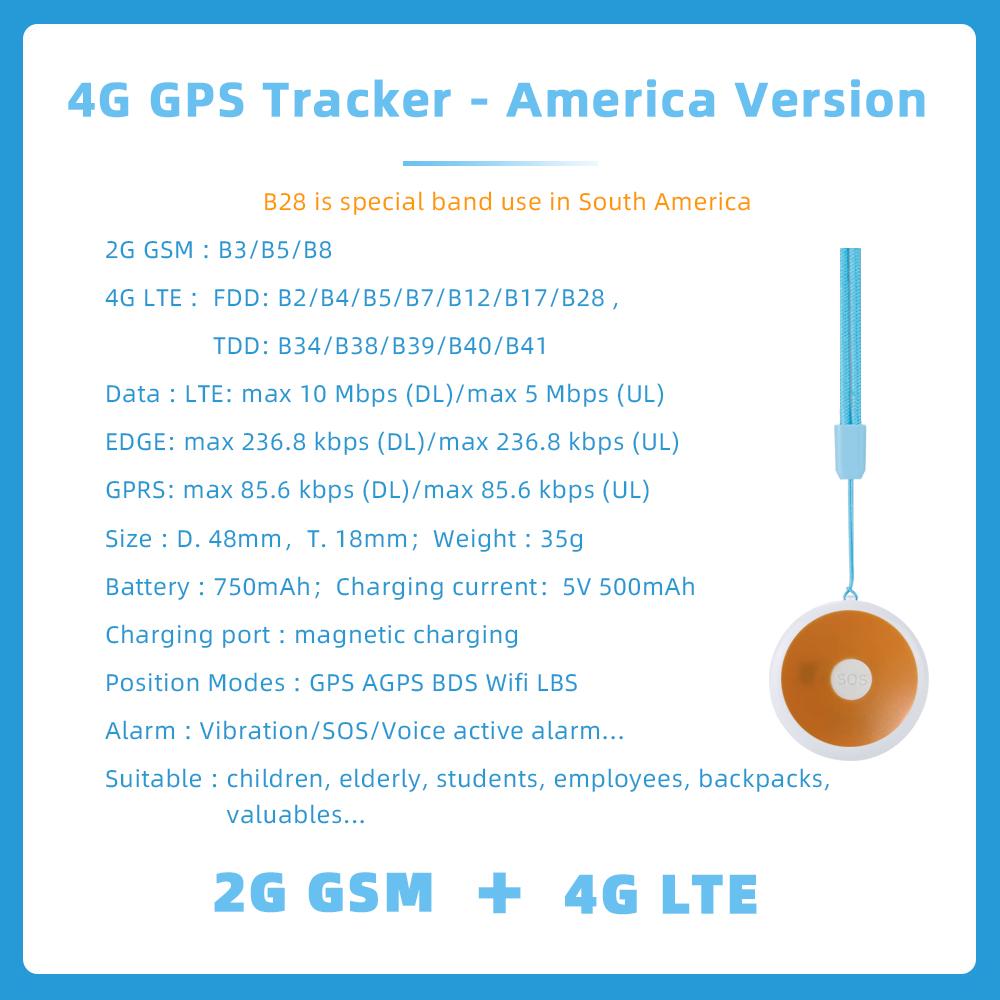 4G GPS подвеска SOS локатор Tracki GPS трекер для детей, пожилых людей, устройство слежения за транспортными средствами 90 дней
