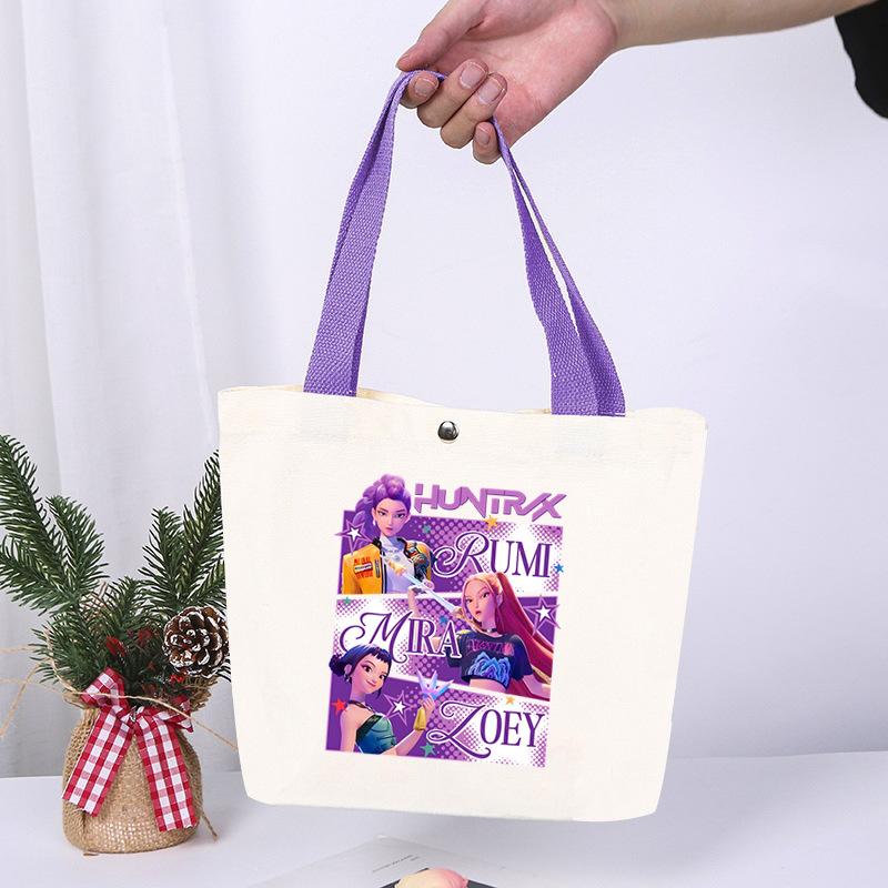 K-Pop Anime Cartoon Printed Student Large Capacity Portable Shoulder Bag Casual Canvas Bag