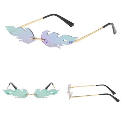 Солнцезащитные очки Flame Unisex Rimless Wave Солнцезащитные очки Luxury Trending Narrow Солнцезащитные очки