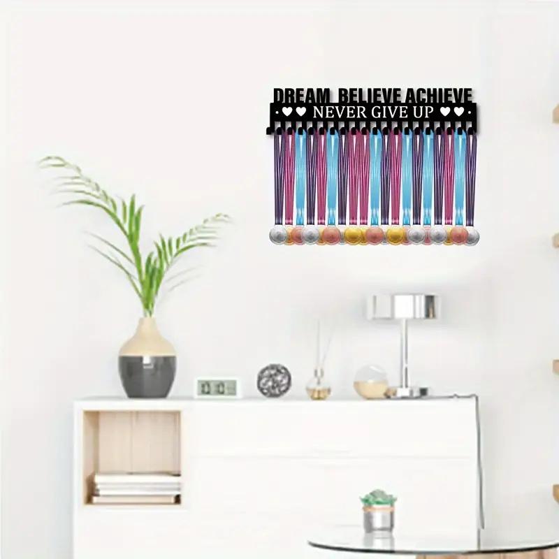 Металлическая стойка для медалей 'Мечтай Верь Достигай Никогда не сдавайся' Железный держатель для медалей Настенный Универсальная вешалка для медалей Домашний декор