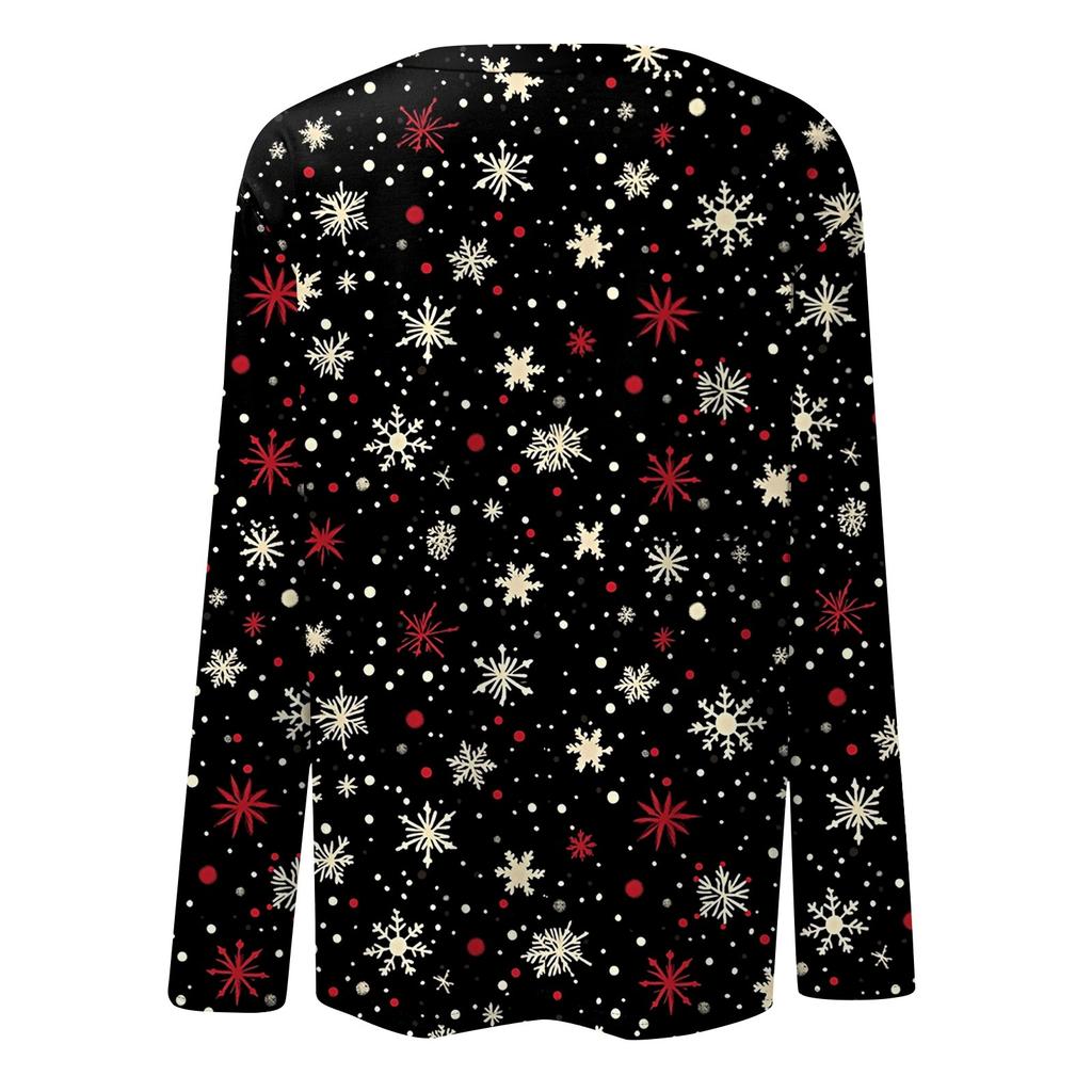 Long Sleeve Shirts For Women Cute Christmas Day Print Graphic Tees Blouses Casual Plus Size Basic Tops Pullover
