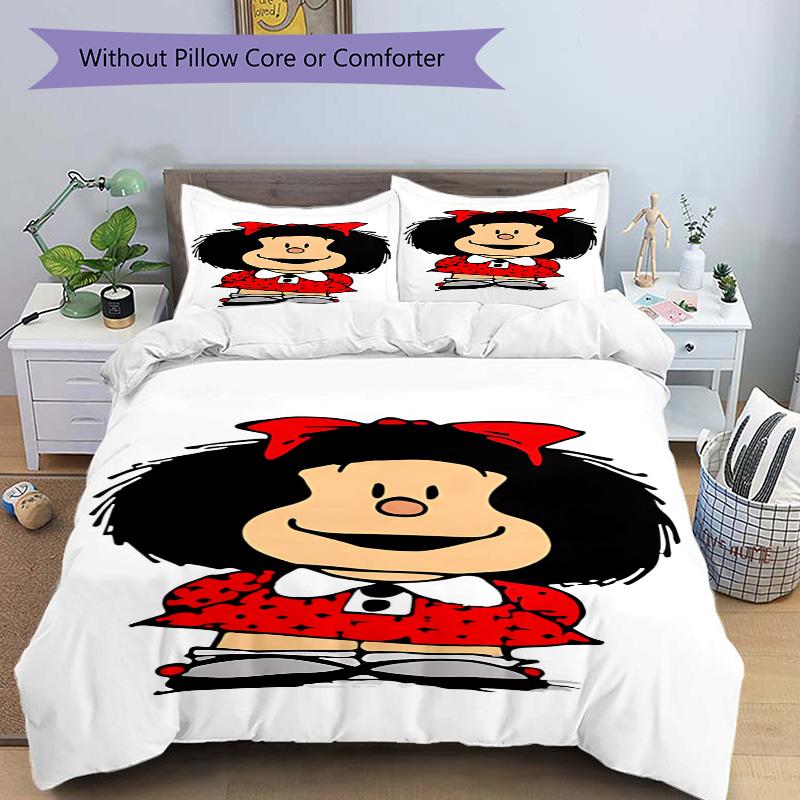 Mafalda'S Polka Dot Dress Print 3Pcs Bedding Setduvet Cover With 2 Bedropillowcase Home Birthday Gift