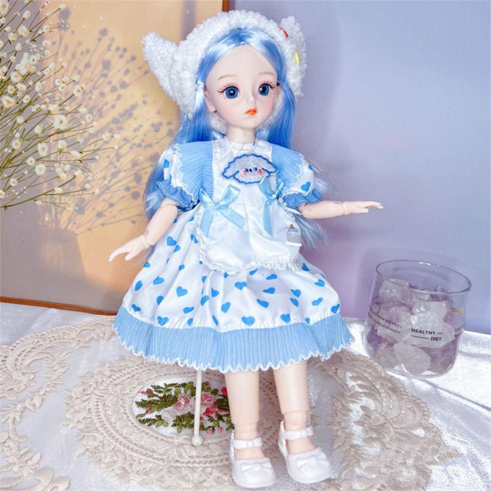 3D Eyes BJD Dolls with Clothes Removable Joints Doll Simulated Eye Hinge Doll Girls Gifts