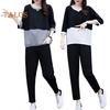 2 шт./компл., женская футболка, комплект брюк, спортивный наряд, цветной блок, круглый вырез, топ с половиной рукавом, эластичный пояс, длинные брюки, повседневный комплект брюк с верхом для поездок на работу