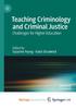 Книга Teaching Criminology and Criminal Justice : Challenges for Higher Education