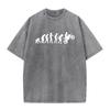 Новая футболка Excavator Washed T-Shirt для мужчин из хлопка Heartbeat of Excavator Bleached T-Shirt для мужчин Одежда Bleach T-Shirt
