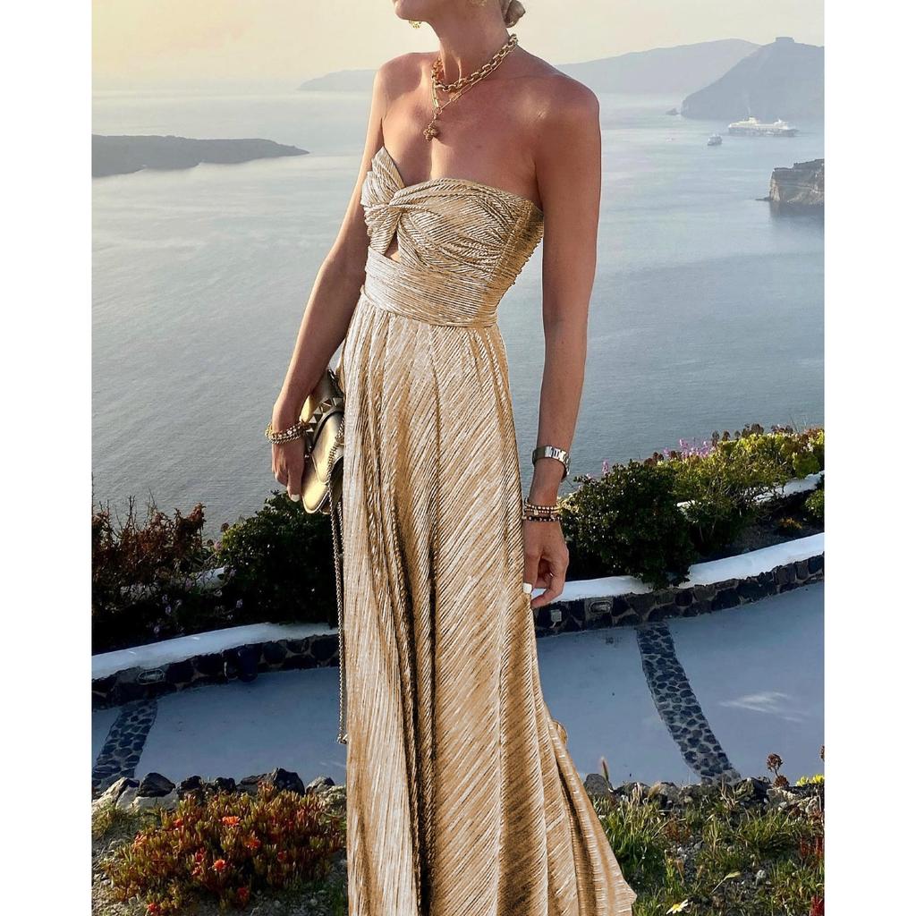 GMXIA Женская мода лето весна однотонный принт без рукавов на одно плечо с высокой талией повседневные платья