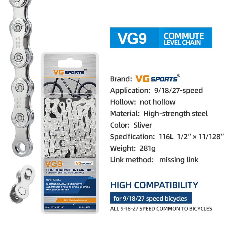 1 шт. Цепь для велосипеда VG Sports 8 9 10 11 скоростей Velocidade 8s 9s 10s 11s MTB Горный Шоссейный Велосипед Запчасти Аксессуары для Велосипеда