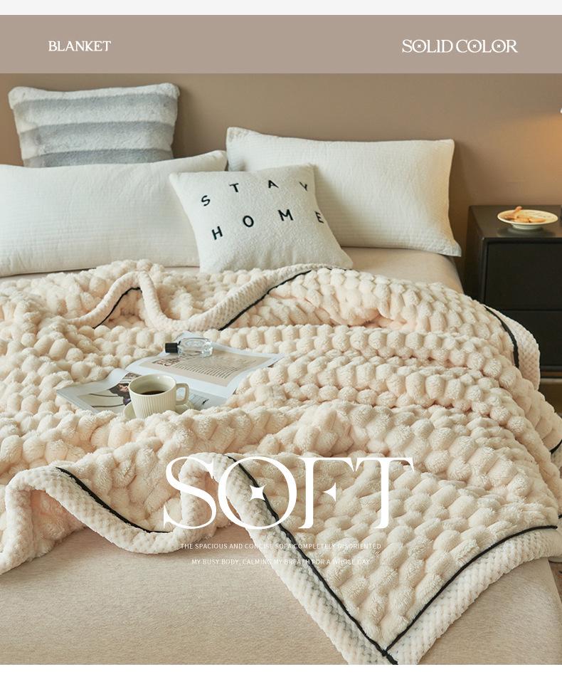 Двухслойное одеяло из кораллового флиса Golden Turtle - толстое, теплое покрывало для дивана