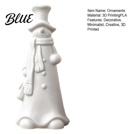 Белый Ornament для раскрашивания Своими руками 3D Печатная статуэтка Улыбающийся снеговик Рождественский декор Минималистичная Высокая Праздничные витрины Магазина Настольная фигурка Рождество