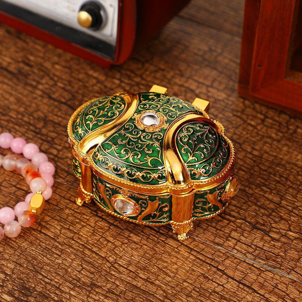 Oval Shape Jewelry Organizer Relief Design Jewelry Storage Case Jewelry Box Jewelry Storage