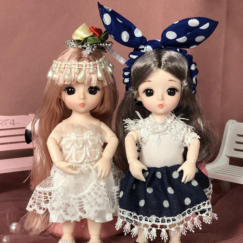 1 шт. Милая кукла-принцесса 17 см с одеждой, 13 шарниров, куклы Ob11 Bjd, игрушка для переодевания для девочек, подарок для DIY