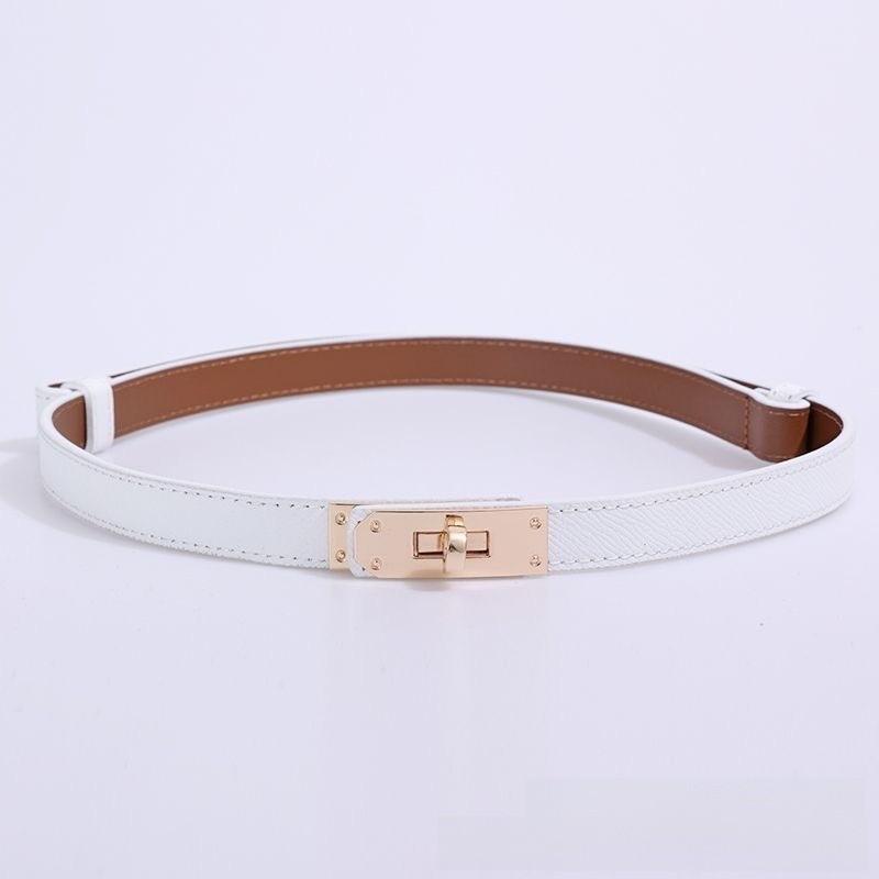 Womens Retro Textured Pu Leather Belt With Alloy Buckle For Dresses And Skirts