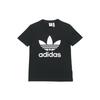 adidas Оригинальная футболка Trefoil Color Block с принтом логотипа Спортивная Американский Винтаж Круглый вырез Короткий рукав Футболка Женские Топы Черный FM3311