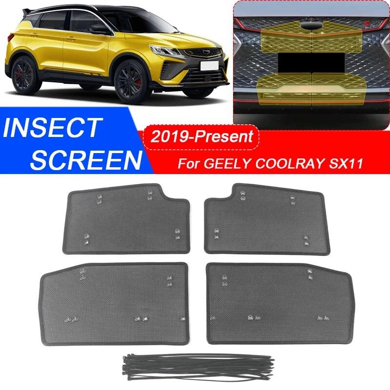 4 шт. автомобильный защитный чехол для воздухозаборника от насекомых, вставка Airin, сетчатый вентиляционный фильтр для гоночного гриля для GEELY COOLRAY SX11 2019-2025