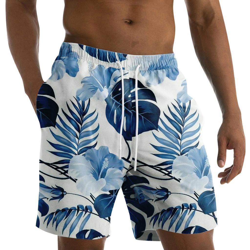 Men's Fashion Printed Strapped Hawaiian Beach Fit Sport Casual Shorts Pants