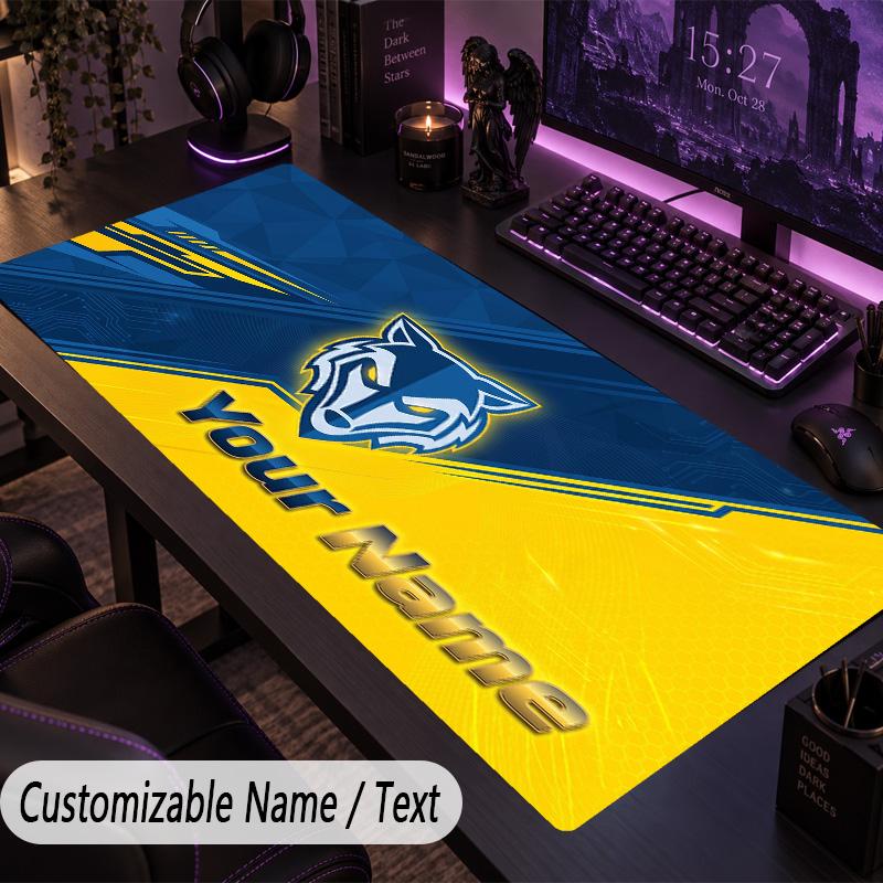Large Mouse PadWarrington Wolves Custom Name Text Personalized Desk Mat Non Slip Gaming Pad