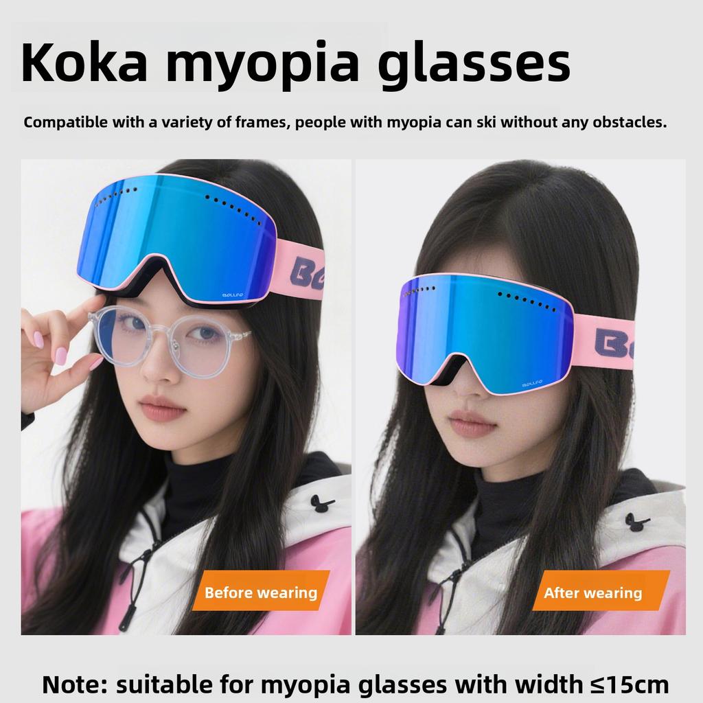 Magnetic Flip Ski Glasses Men's Double-layer Eye Protection Anti-fog Snow Glasses Women's Children's Dust-proof Mountaineering Glasses