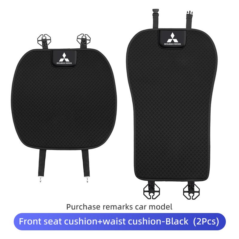xkhr10 Car Logo Seat Cushion Backrest Ice Silk Anti Slip Protective Pad Accessories For Mitsubishi Lancer ASX Pajero Mirage Attrage