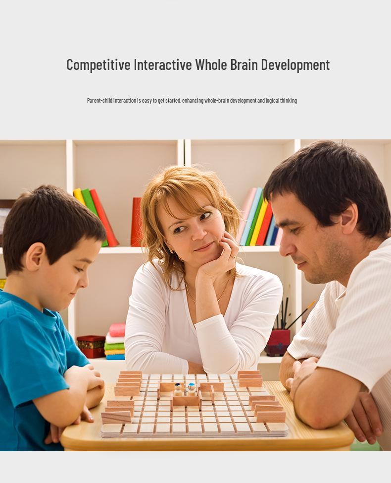 Children's Educational Strategy Chess Game - Wooden Logic and Intelligence Table Toy