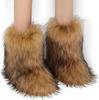 Женские зимние меховые из искусственного лисьего меха утолщенные утепленные водонепроницаемые уютные теплые легкие походные нескользящие на толстой подошве амортизирующие сноубутсы