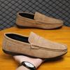Модная обувь для мужчин от люксового бренда, замшевые ленивые туфли, повседневная обувь для мужчин, дышащий комфорт, без шнуровки, мужские туфли для вождения, мужские лоферы, мокасины