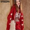 Wine Red Plush Sweater Women's Autumn and Winter Hooded Pullover Design Sense Top Wear Inside and Outside