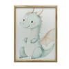 Poster Cute Blue Dragon Poster Cute Blue Dragon, 40X50 Cm, Gold Aluminum Frame, 230 Gsm Matte Paper