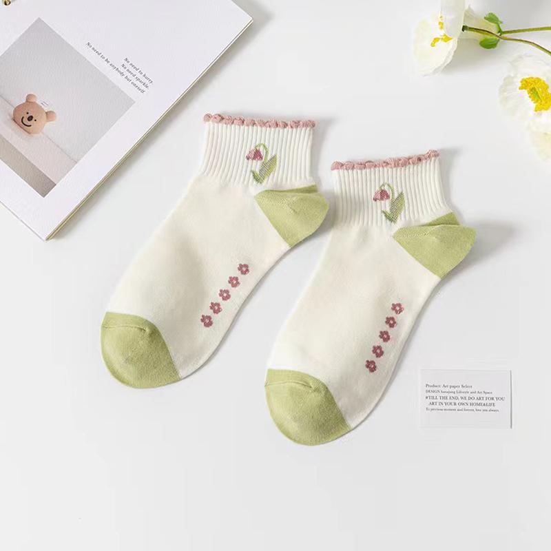 Ankle Socks For Women Cute Rabbit Socks For Girl Cotton Short Flower Kwaii