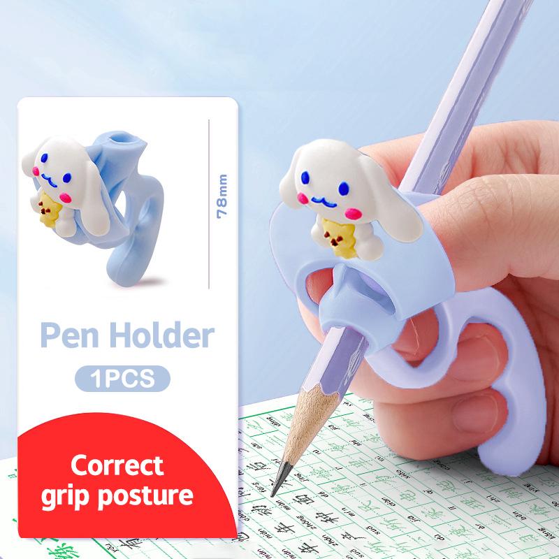 Силиконовые ручки для карандашей для детей, держатель для карандашей для письма, пять фиксированных пальцев, ручка для коррекции осанки при письме