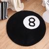 Flocking Carpet Black and White Digital 8 Round Bedroom Bed Blanket Home End Table Mat Floor Mat Computer Chair Rug
