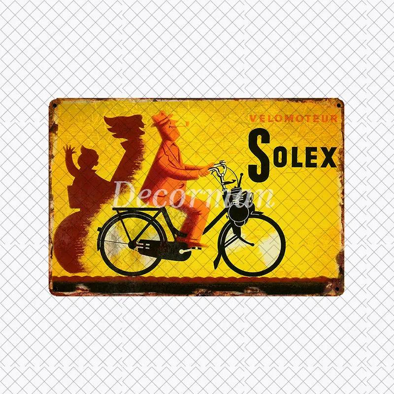 [ DecorMan ] VELO SOLEX Франция Велосипед Металлическая Вывеска Индивидуальная Настенная Постер Железная Картина ПАБ Комната Бар Отель Декор LTA-2033