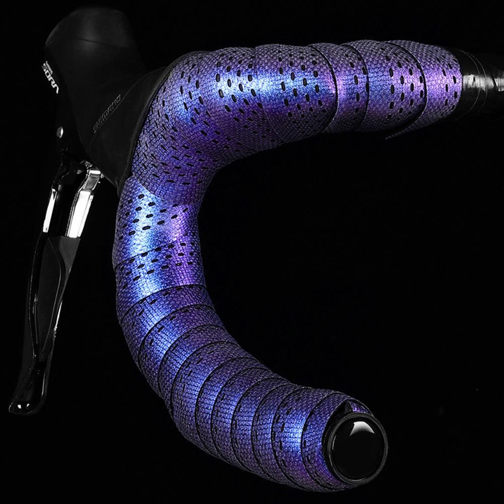 Градиентный фиолетовый ремень на руль шоссейного велосипеда, лента на руль велосипеда, дышащая, противоскользящая, водонепроницаемая, амортизаторная лента из ЭВА, перфорированный ремень на руль