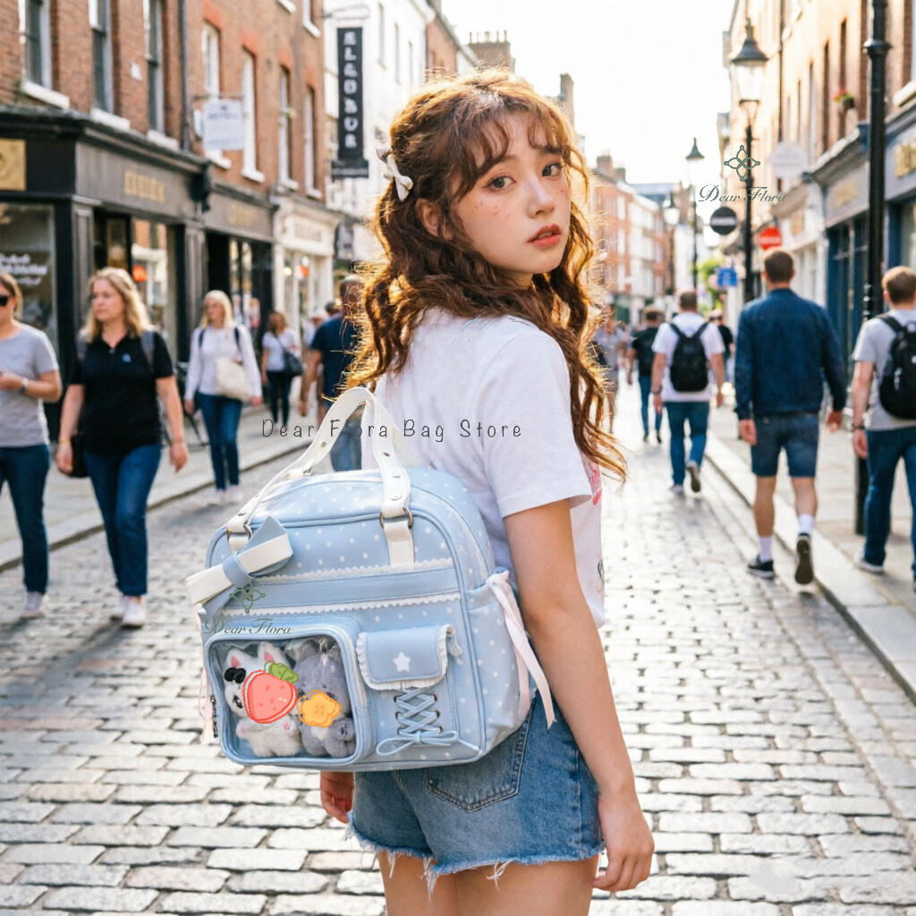Новый милый itabag в стиле Y2K, рюкзак большой вместимости для выставки комиксов, прозрачная сумка через плечо для милой девушки, сумка через плечо для демонстрации значков DIY