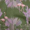 Cotton Flex Forest Green Fabric Tropical Flamingo Sewing Craft Projects Fabric Prints By Yard 40 Inch