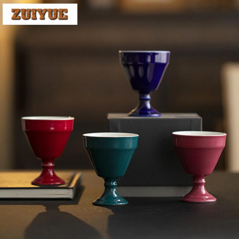110ml Original Mineral Colored Glaze High Footed Teacup Creative Tea Bowl Cute Cup Tea-tasting Smelling Cup Chazhan Master Cups