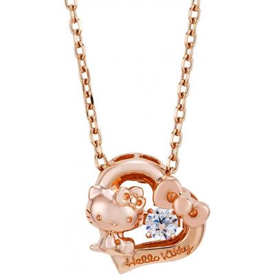 Белый клевер Hello Kitty Танцующий камень Ожерелье 40см Персонажи Sanrio Серебро925