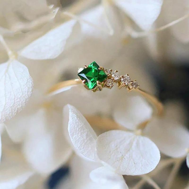 1 шт. Кольцо из свежего ретро синтетического циркона, Модное кольцо на фалангу указательного пальца, Кольцо нишевого дизайна