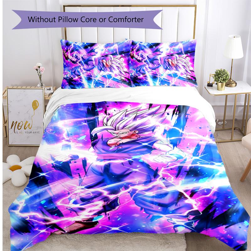 Gohan Pattern Printed 3PCS Bedding Set, Soft Skin-Friendly Washable Duvet Cover & Pillowcases Set