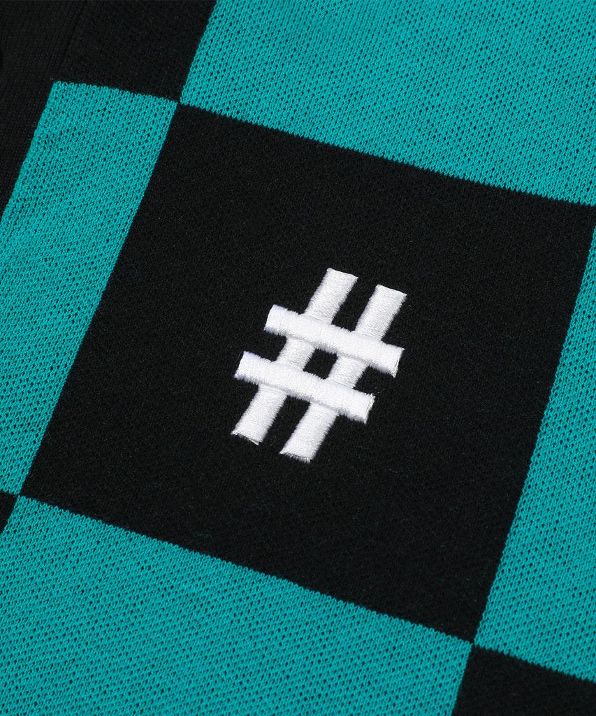 BEENTRILL Short Sleeve Classic Checkerboard Comfort Fit Knit (Teal)