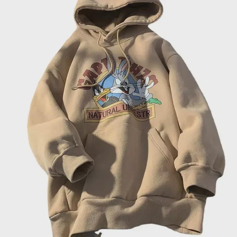 Trendy Men's Cartoon Print Hooded Sweatshirt for Fall/Winter