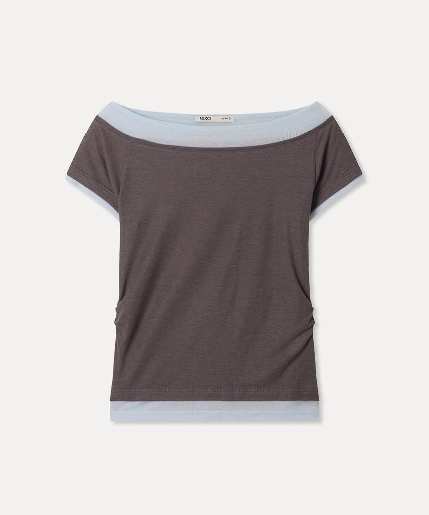 MIXXO Многослойная футболка с вырезом-лодочкой Re Lwg40Ms_Miwhwg71Qa