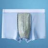 Men Boxers Bulge Pouch Thin Seamless Ice Silk Mid Waist Mesh High Elasticity Solid Color Moisture-wicking Men Underpants Daily Sport Underwear